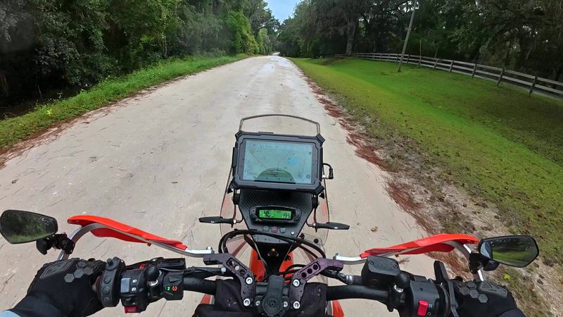 Sand road through the woods from the cockpit